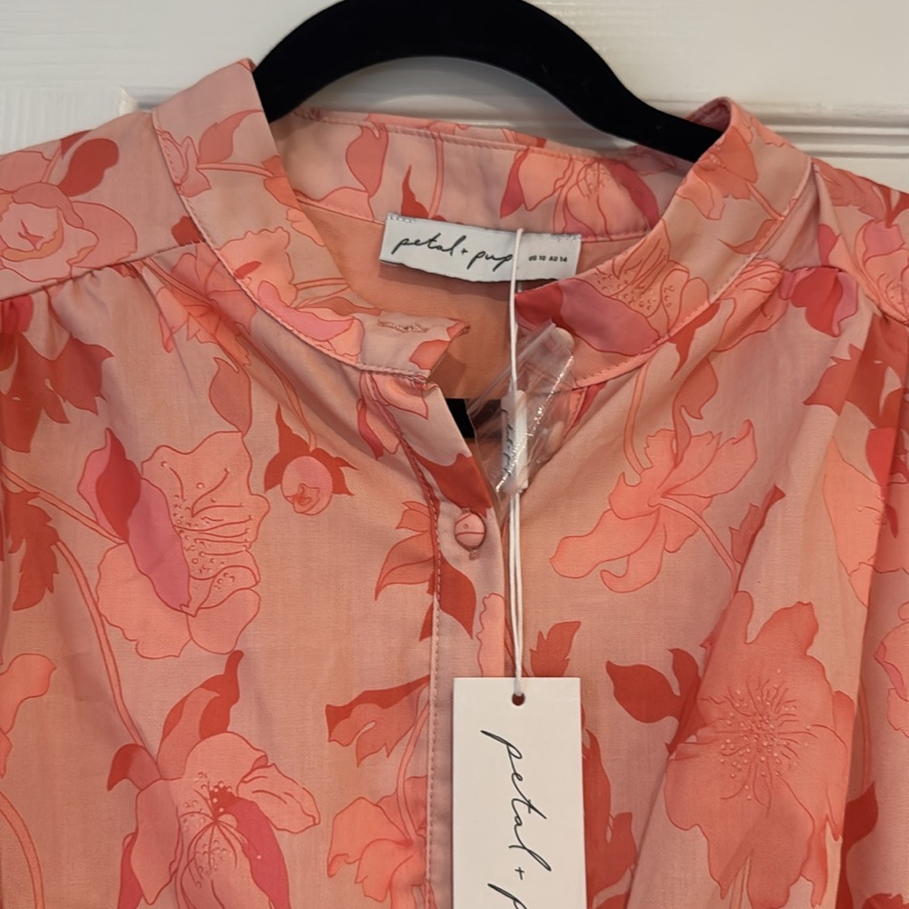 Petal & Pup Pink Floral Tiered Midi Dress - Picture 11 of 12